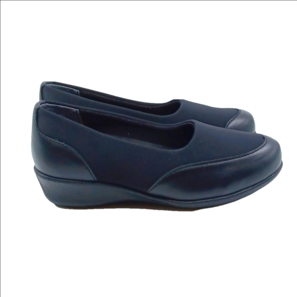 Drew black London II Leather Upper slip on shoes size 5W DIABETIC
